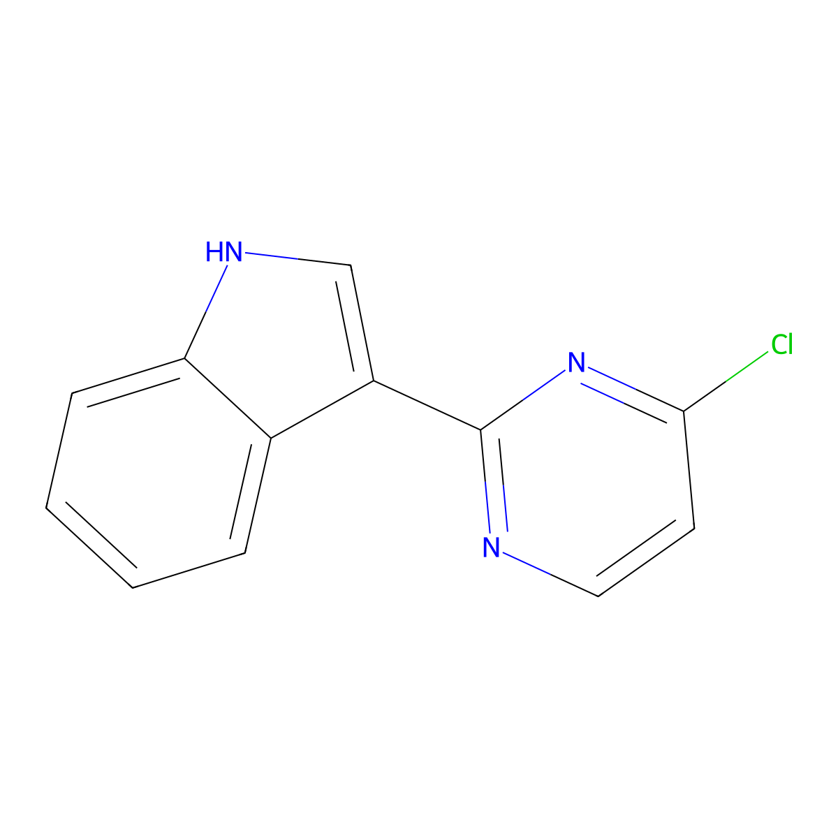 3-(4-chloropyrimidin-2-yl)-1H-indole molecular structure, CAS 1146080-35-4