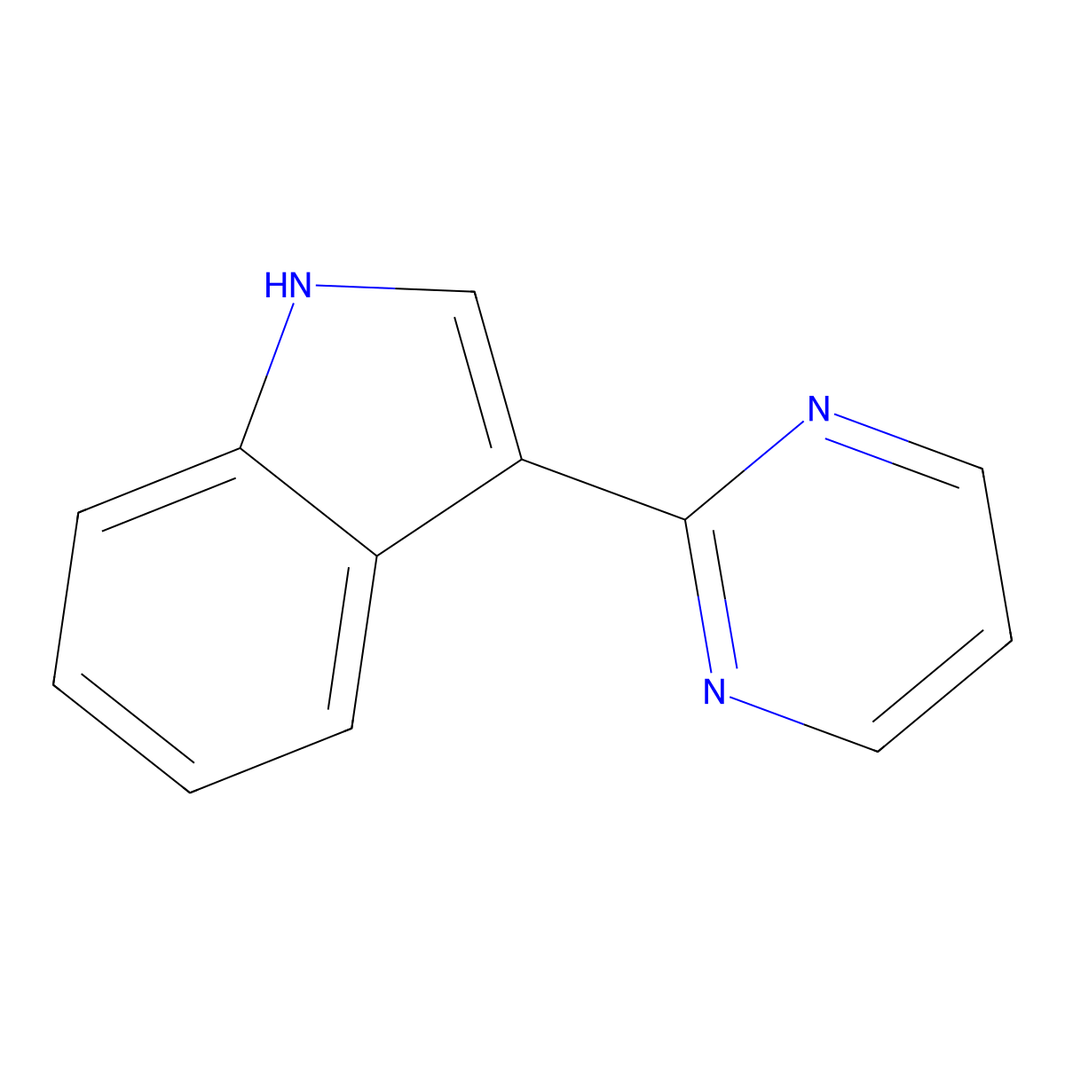3-(Pyrimidin-2-yl)-1H-indole molecular structure, CAS 1146080-39-8