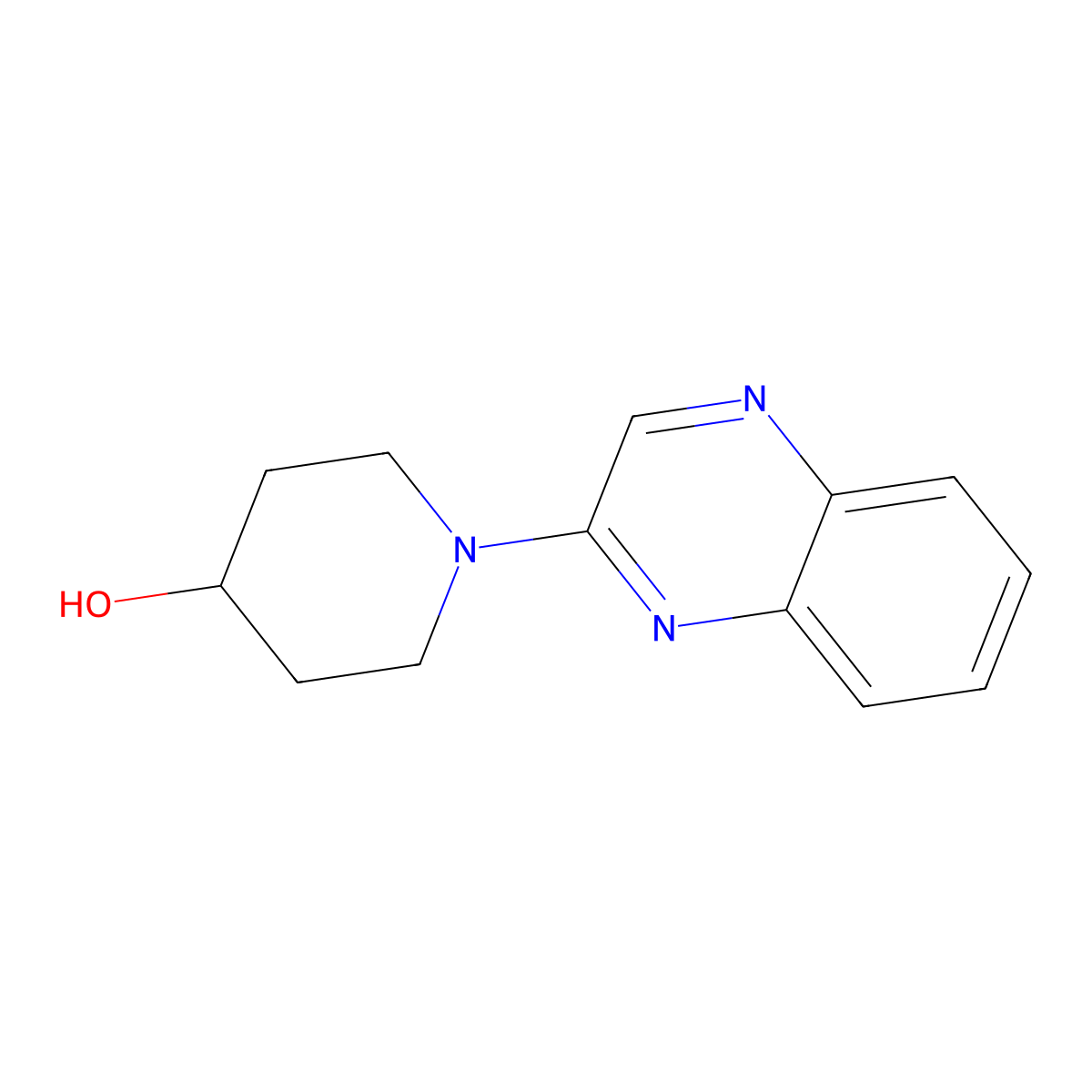 1-Quinoxalin-2-yl-piperidin-4-ol molecular structure, CAS 1146080-42-3