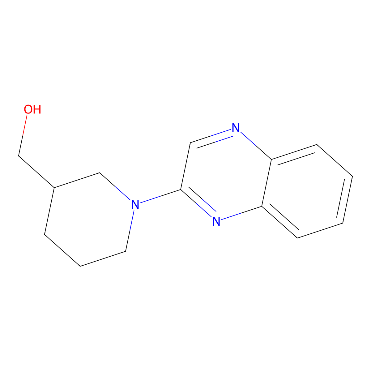 (1-Quinoxalin-2-yl-piperidin-3-yl)-methanol molecular structure, CAS 1146080-45-6
