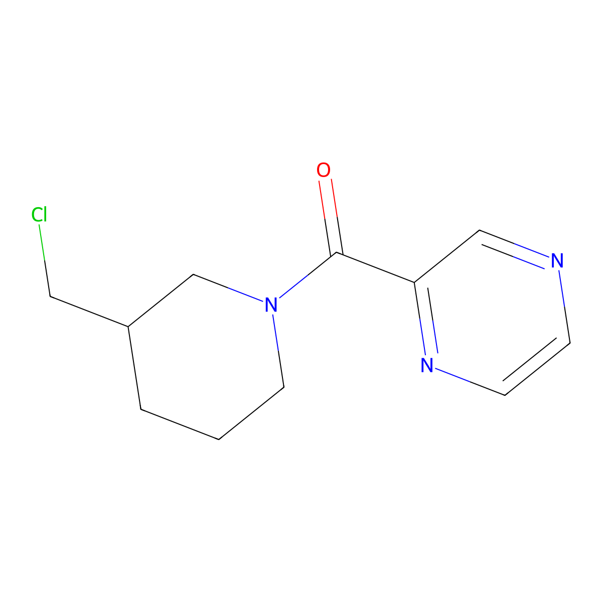 (3-Chloromethyl-piperidin-1-yl)-pyrazin-2-yl-methanone molecular structure, CAS 1146080-48-9