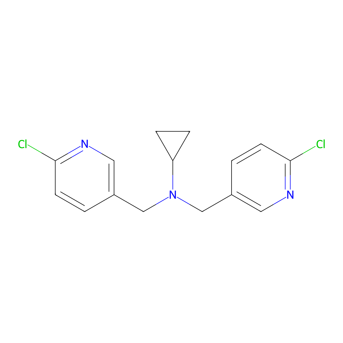 Bis-(6-chloro-pyridin-3-ylmethyl)-cyclopropyl-amine molecular structure, CAS 1146080-51-4