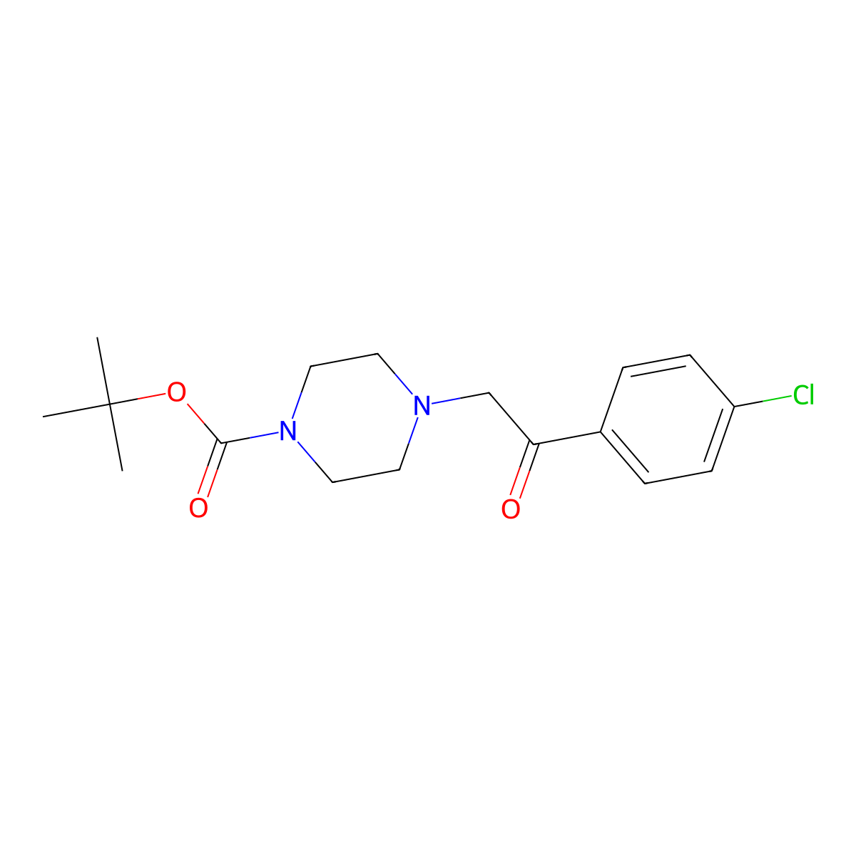 Tert-butyl 4-[2-(4-chlorophenyl)-2-oxoethyl]piperazine-1-carboxylate molecular structure, CAS 1146080-70-7