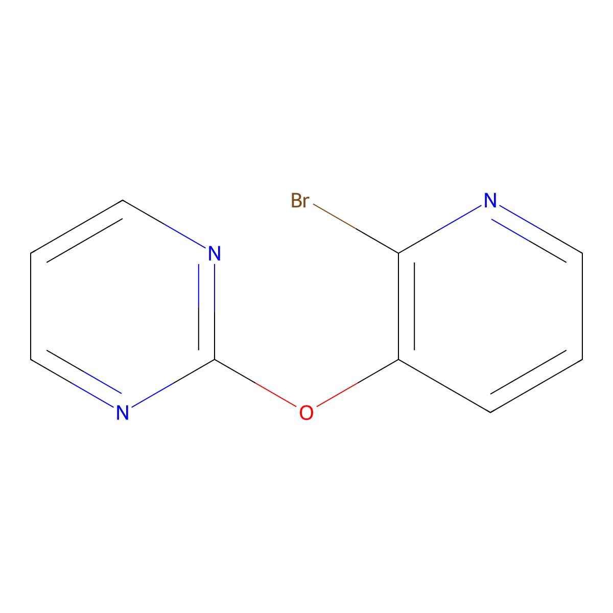 2-(2-Bromo-pyridin-3-yloxy)-pyrimidine molecular structure, CAS 1146080-79-6