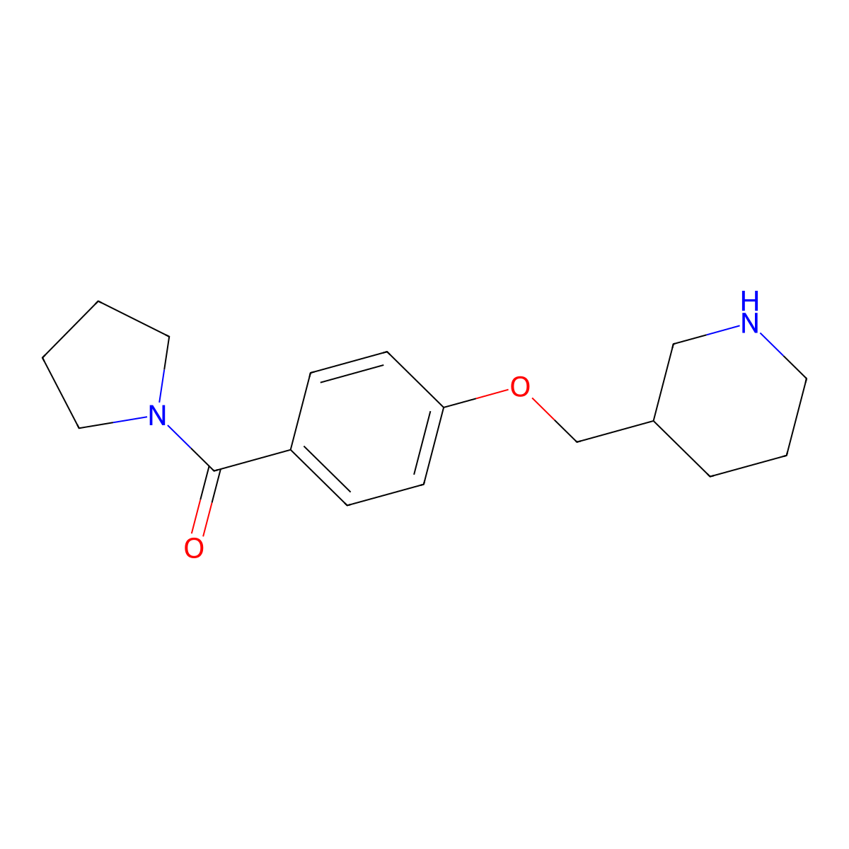 (4-(Piperidin-3-ylmethoxy)phenyl)(pyrrolidin-1-yl)methanone molecular structure, CAS 1146080-82-1