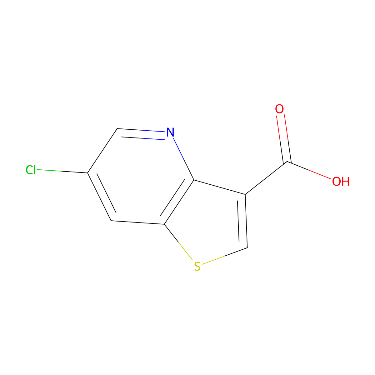 6-Chlorothieno(3,2-b)pyridine-3-carboxylic acid molecular structure, CAS 1146081-35-7