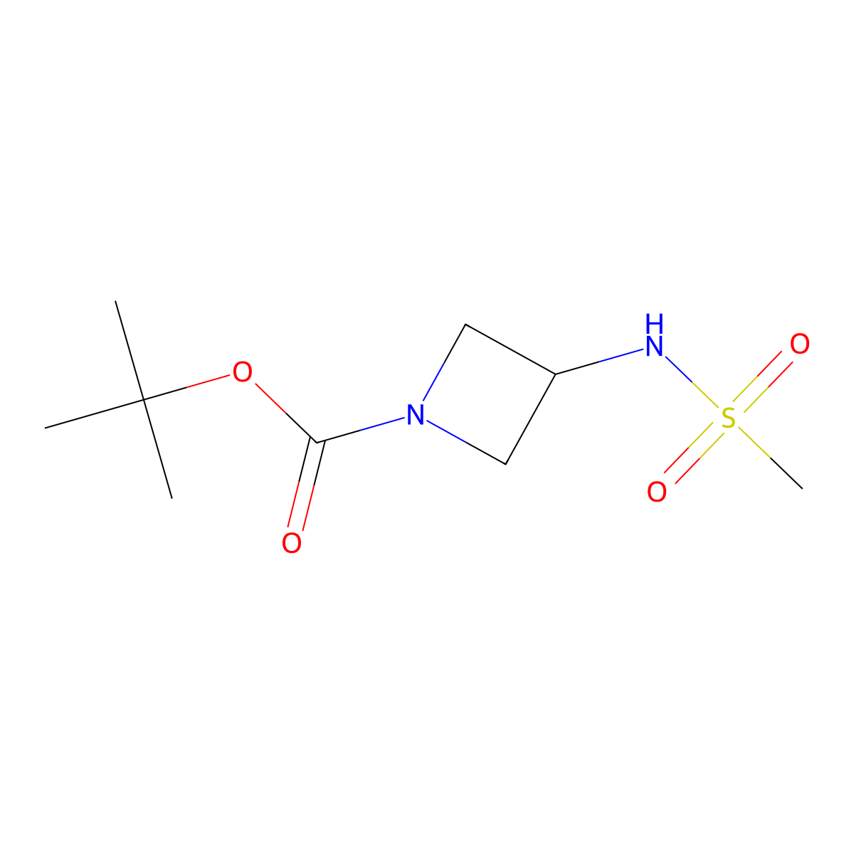 tert-Butyl 3-[(methanesulfonyl)amino]azetidine-1-carboxylate molecular structure, CAS 1146082-05-4