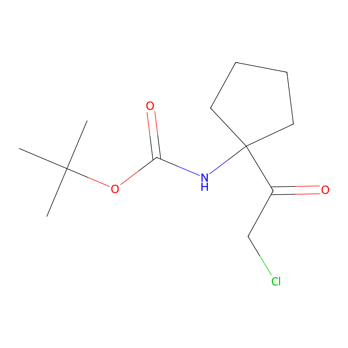tert-butyl N-[1-(2-chloroacetyl)cyclopentyl]carbamate molecular structure, CAS 1146083-44-4
