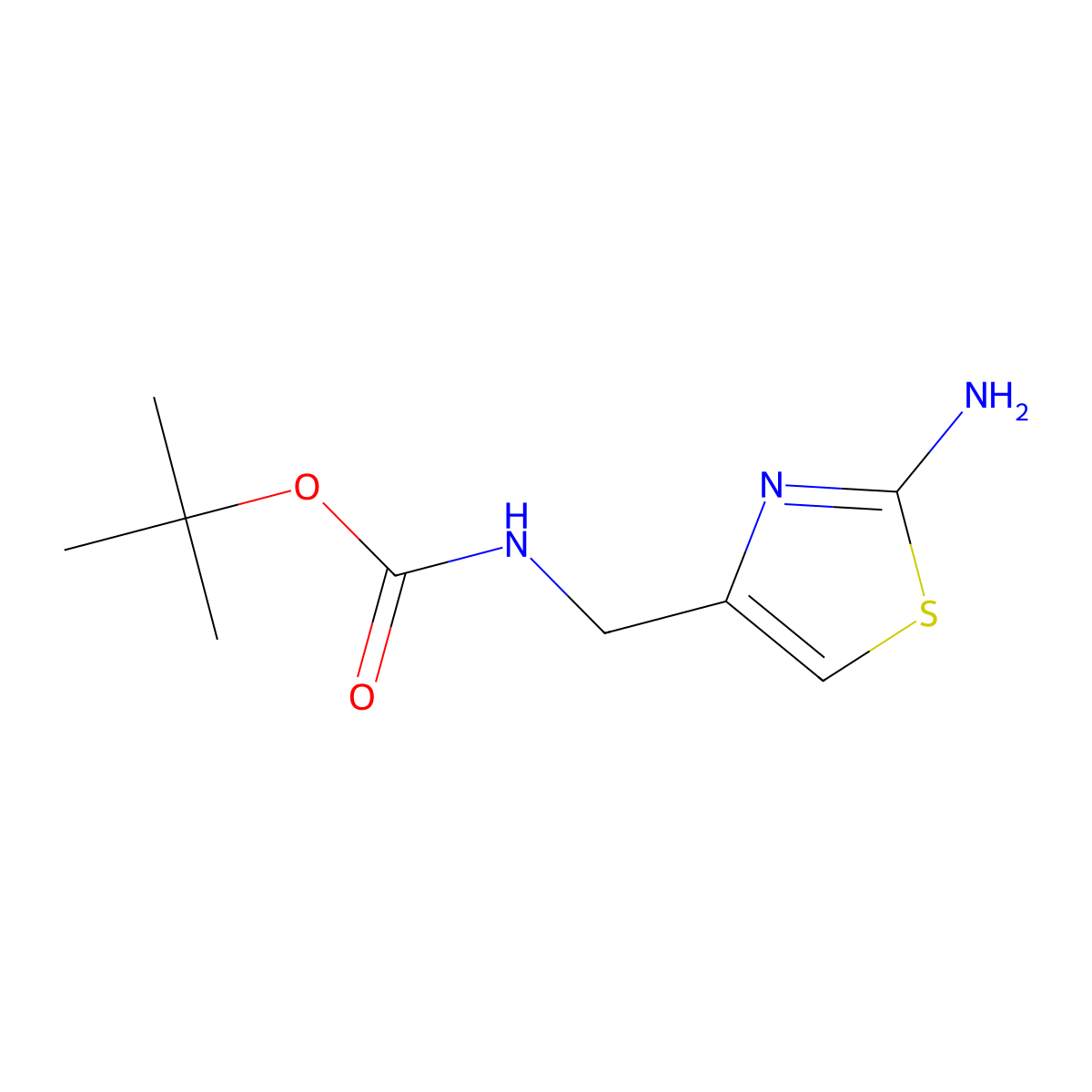 tert-butyl N-[(2-amino-1,3-thiazol-4-yl)methyl]carbamate molecular structure, CAS 1146084-66-3