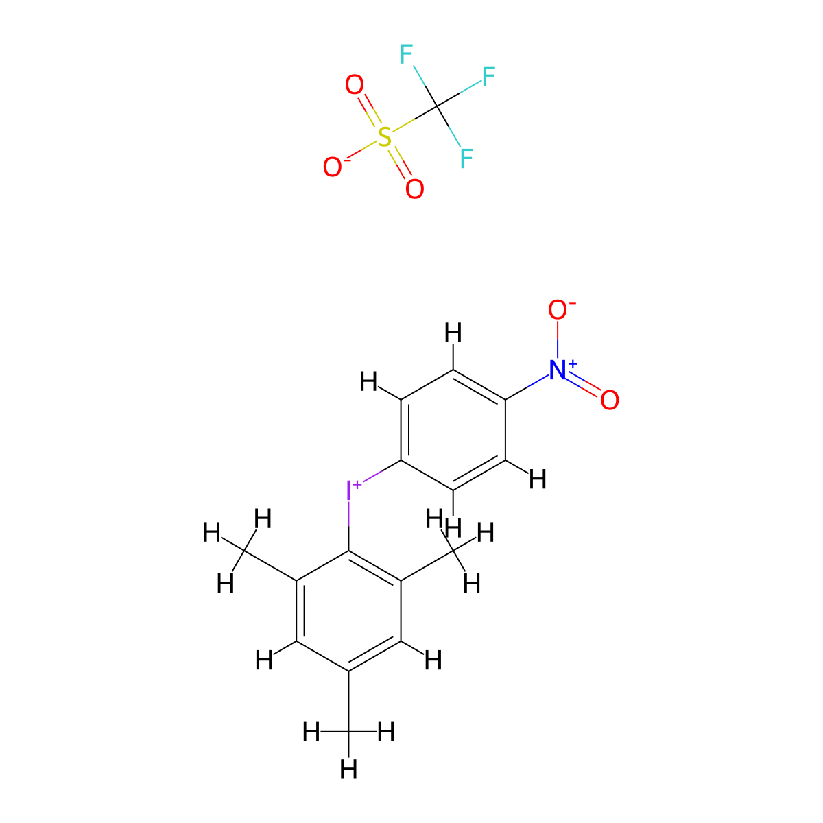 (4-Nitrophenyl)(2,4,6-trimethylphenyl)iodonium triflate molecular structure, CAS 1146127-11-8
