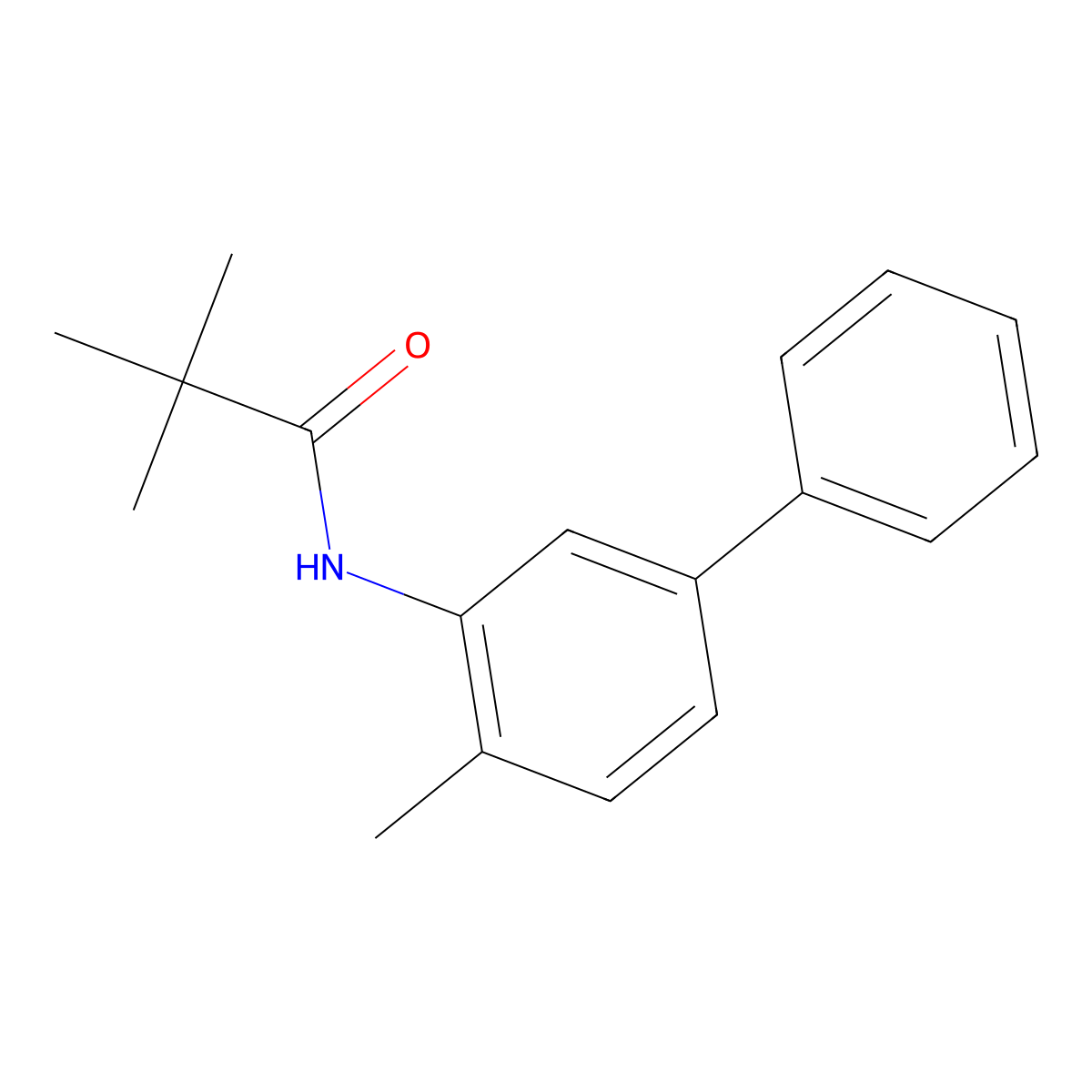 2,2-Dimethyl-N-(4-methyl[1,1'-biphenyl]-3-yl)propanamide molecular structure, CAS 1146127-24-3