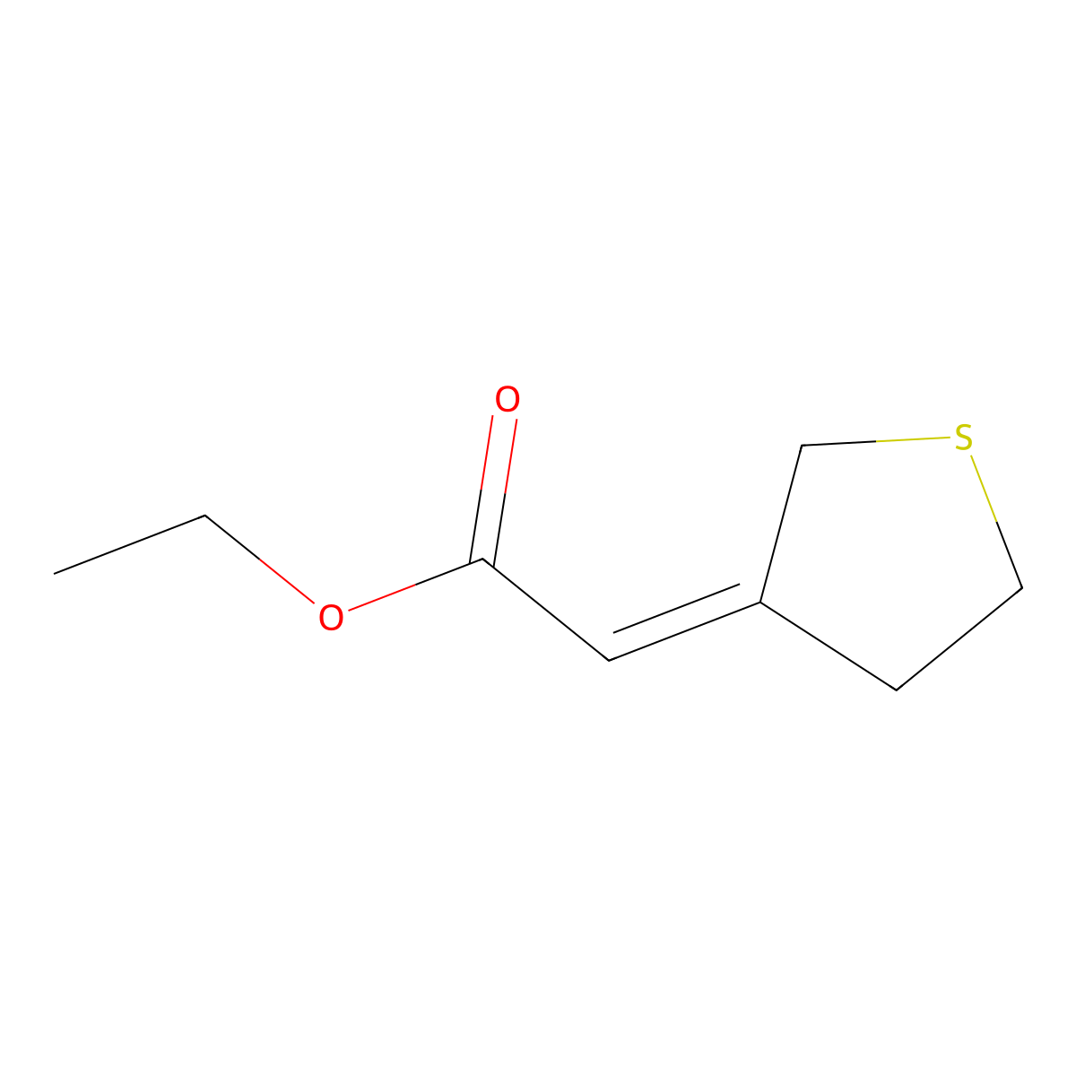 Ethyl 2-(thiolan-3-ylidene)acetate molecular structure, CAS 114614-89-0