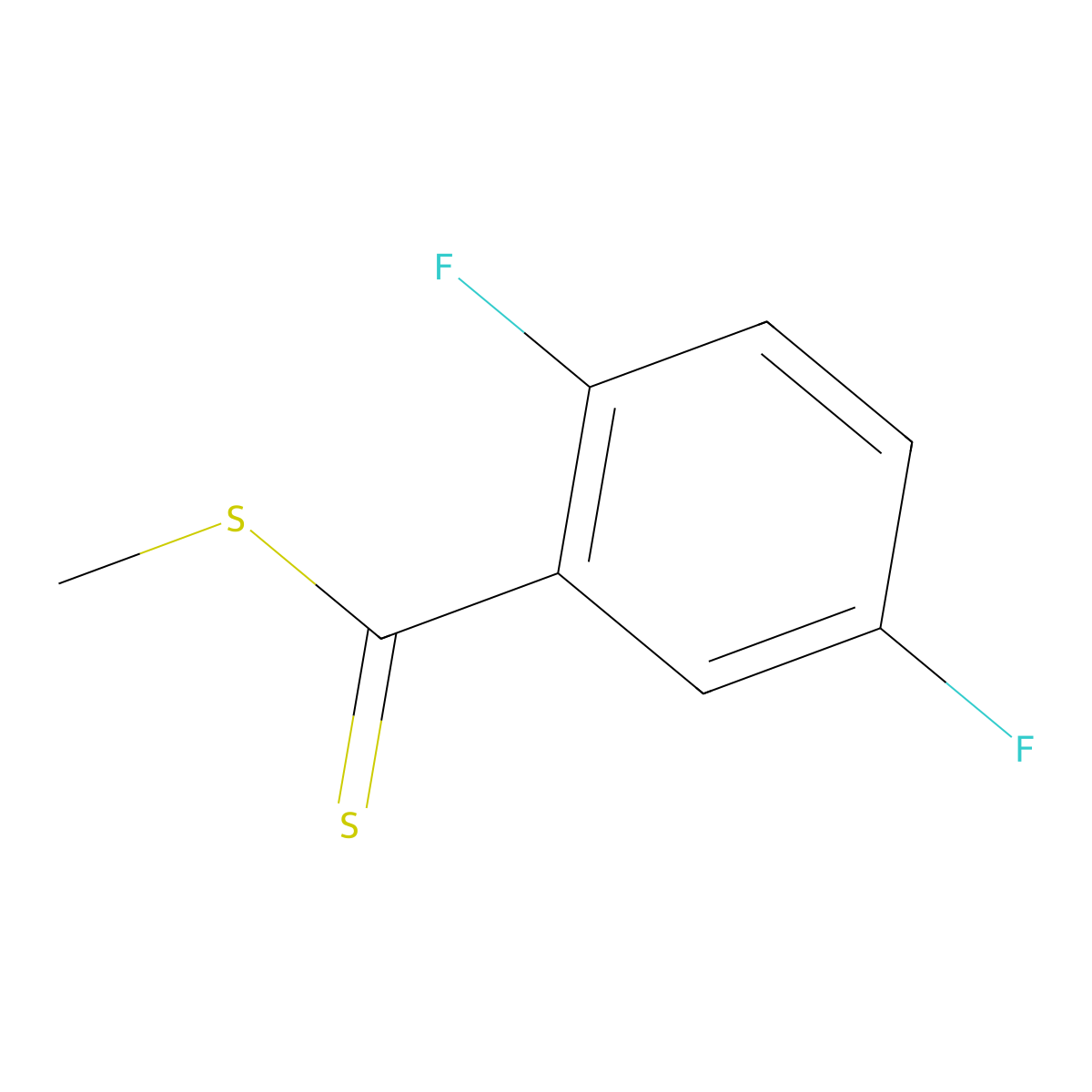 Methyl 2,5-difluorobenzodithioate molecular structure, CAS 1146210-65-2
