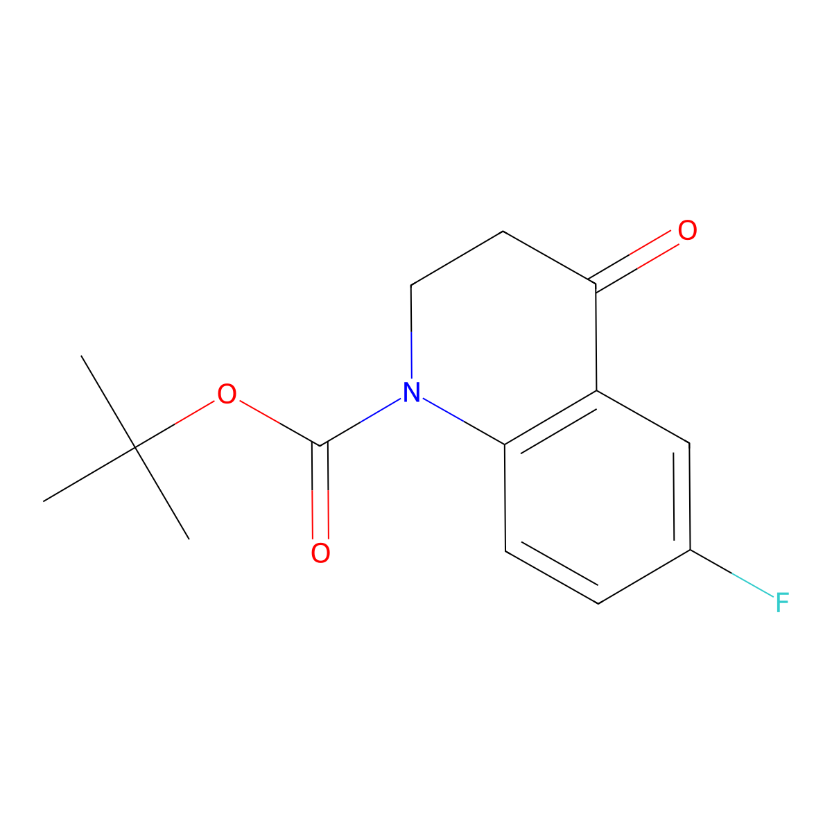 Tert-butyl 6-fluoro-4-oxo-1,2,3,4-tetrahydroquinoline-1-carboxylate molecular structure, CAS 1146211-09-7