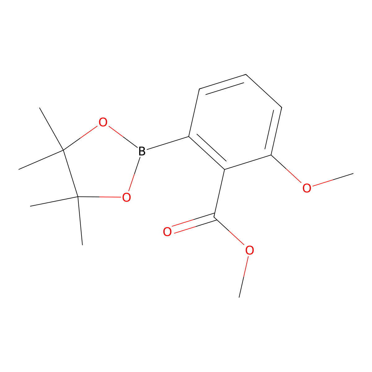 Methyl 2-methoxy-6-(4,4,5,5-tetramethyl-1,3,2-dioxaborolan-2-yl)benzoate molecular structure, CAS 1146214-77-8