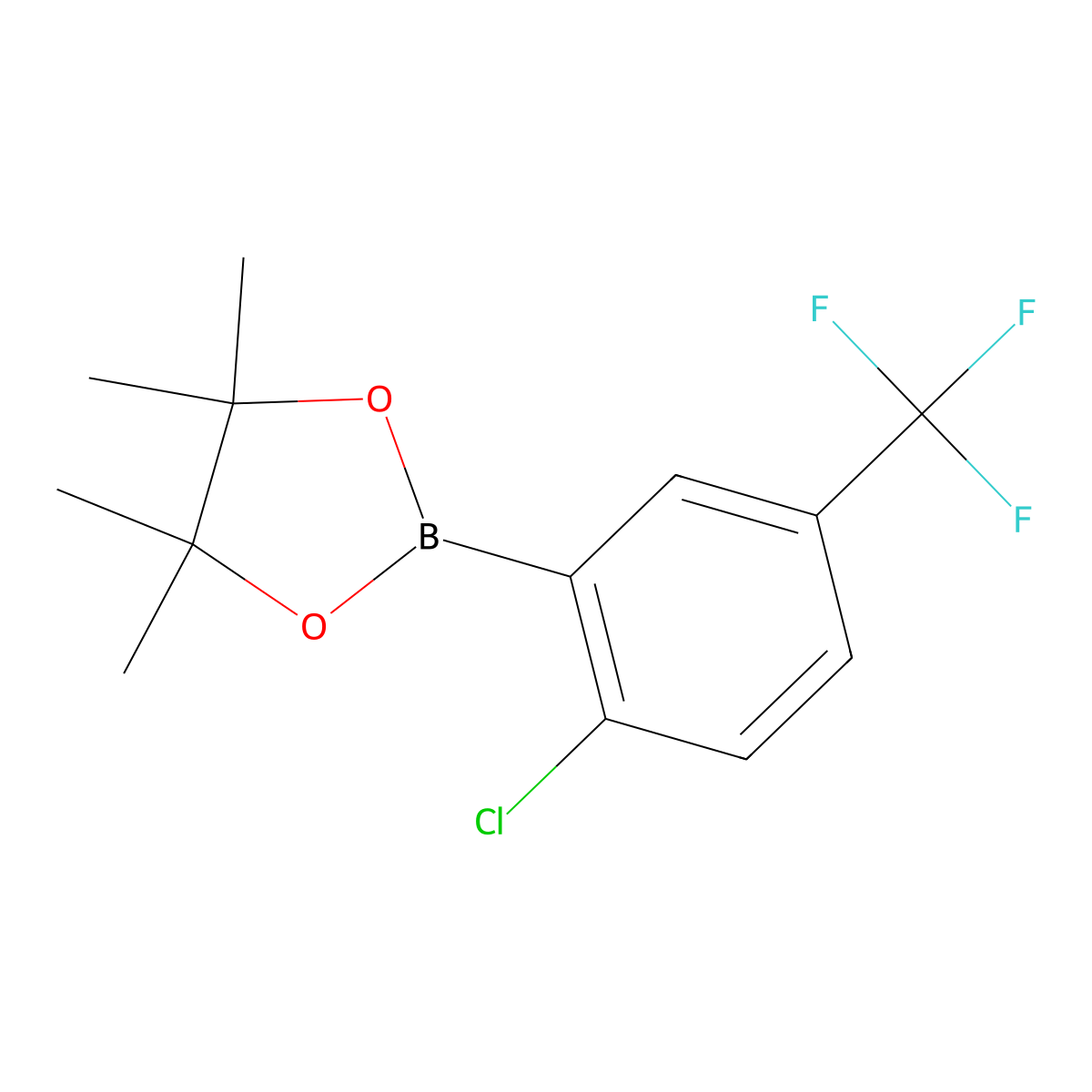 2-[2-Chloro-5-(trifluoromethyl)phenyl]-4,4,5,5-tetramethyl-1,3,2-dioxaborolane molecular structure, CAS 1146214-95-0