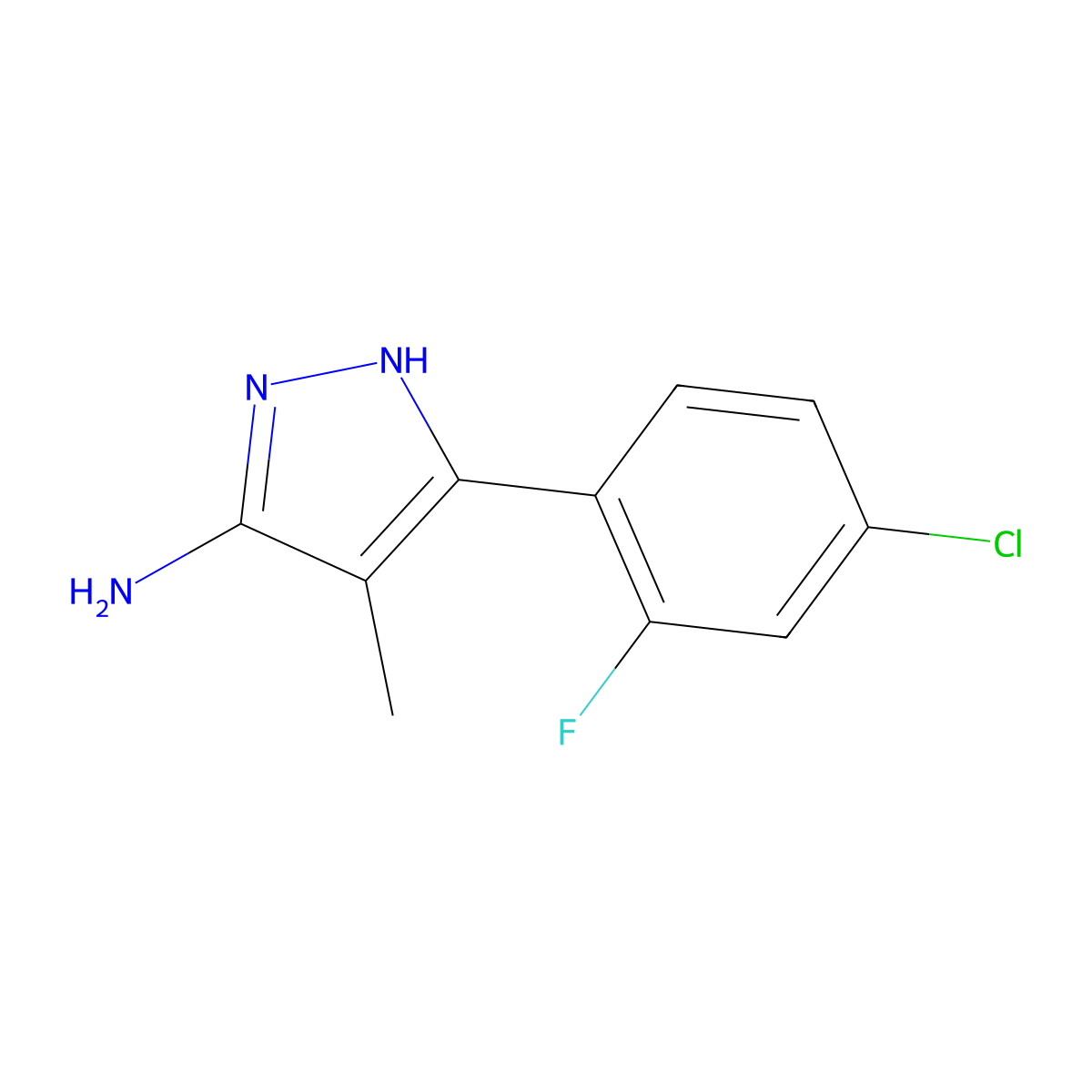 3-(4-Chloro-2-fluorophenyl)-4-methyl-1h-pyrazol-5-amine molecular structure, CAS 1146218-11-2