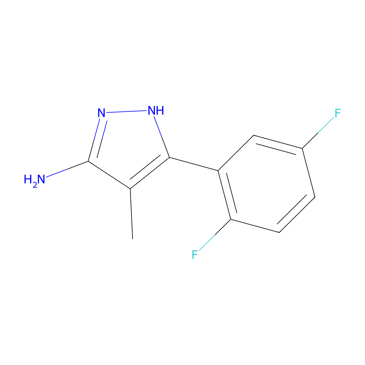 3-(2,5-Difluorophenyl)-4-methyl-1H-pyrazol-5-amine molecular structure, CAS 1146218-13-4