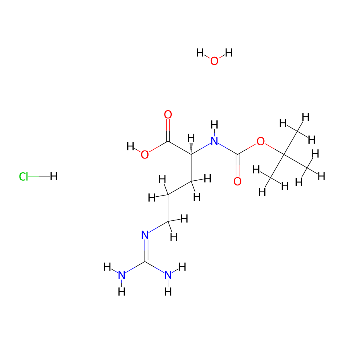 Boc-L-Arginine.HCl.H2O molecular structure, CAS 114622-81-0