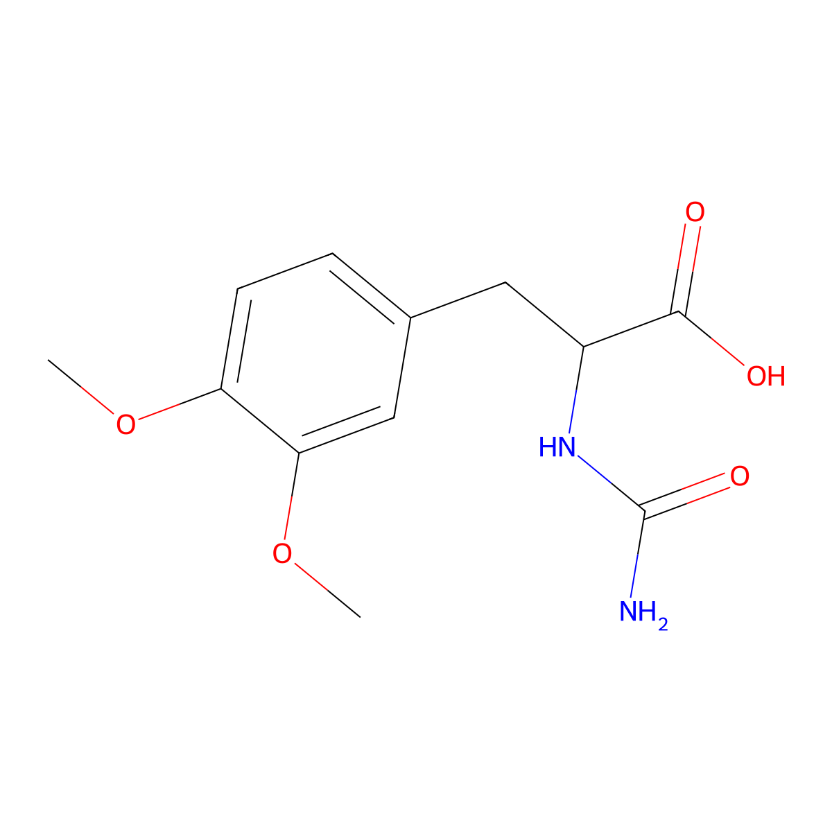 N-Carbamoyl-3-methoxy-O-methyltyrosine molecular structure, CAS 114624-72-5