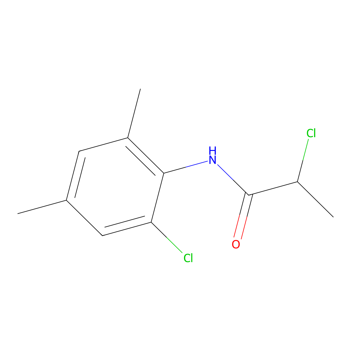 2-chloro-N-(2-chloro-4,6-dimethylphenyl)propanamide molecular structure, CAS 1146289-82-8