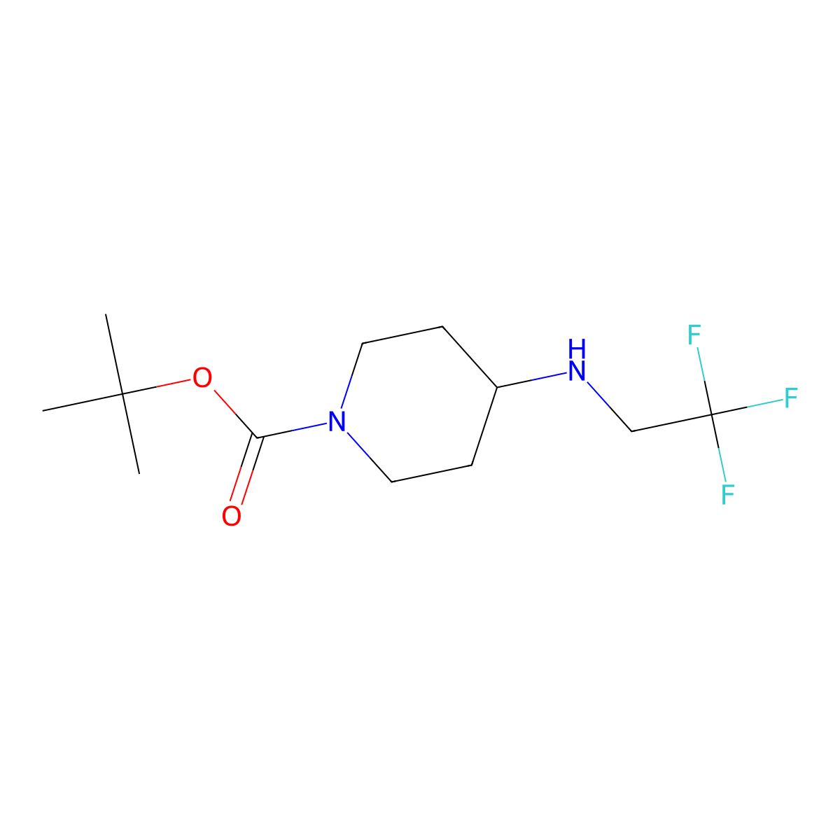 Tert-butyl 4-[(2,2,2-trifluoroethyl)amino]piperidine-1-carboxylate molecular structure, CAS 1146289-88-4