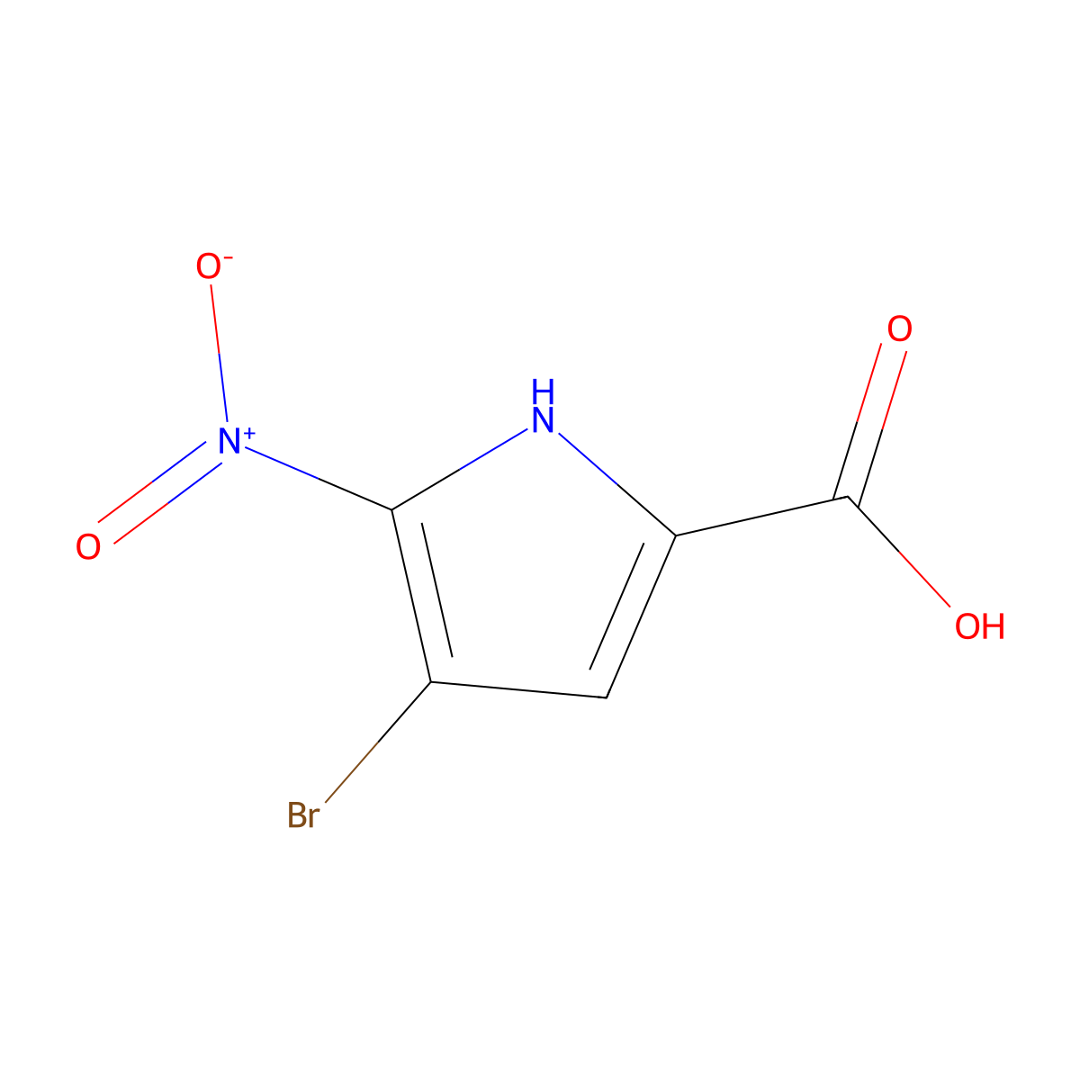4-bromo-5-nitro-1H-pyrrole-2-carboxylic acid molecular structure, CAS 1146289-91-9
