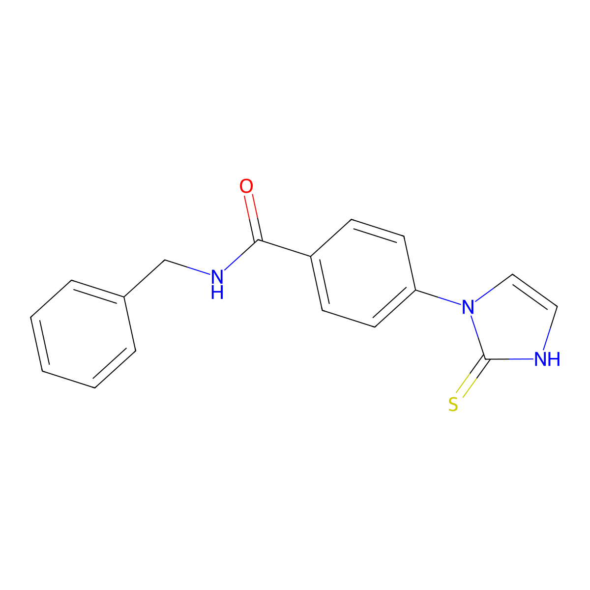 N-benzyl-4-(2-sulfanyl-1H-imidazol-1-yl)benzamide molecular structure, CAS 1146289-95-3
