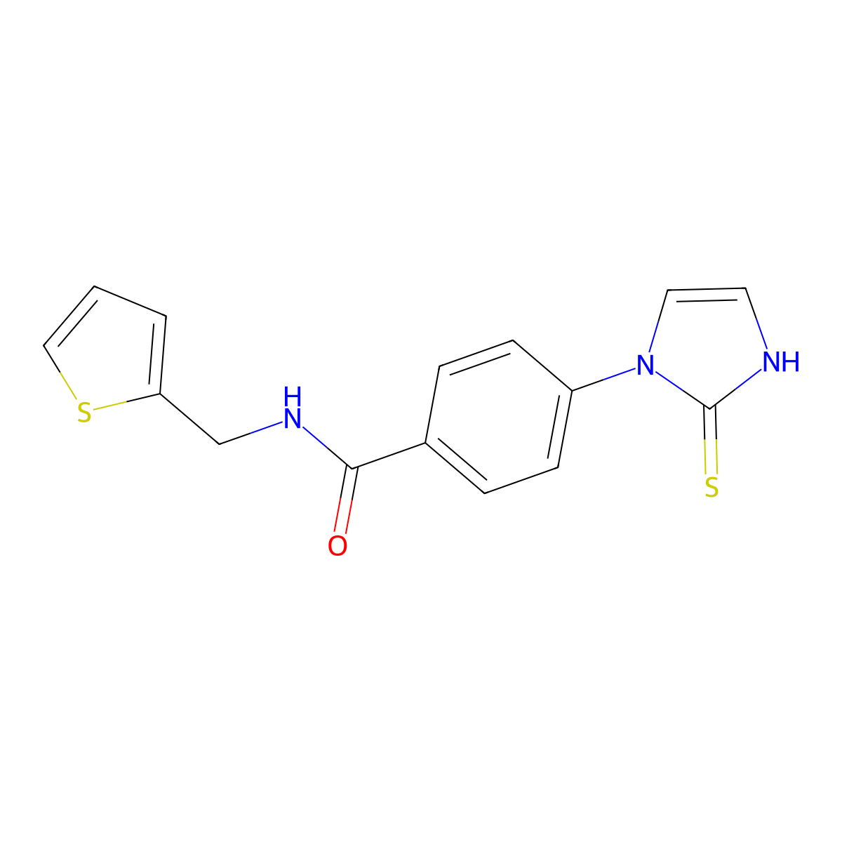 N-(thiophen-2-ylmethyl)-4-(2-thioxo-2,3-dihydro-1H-imidazol-1-yl)benzamide molecular structure, CAS 1146289-96-4
