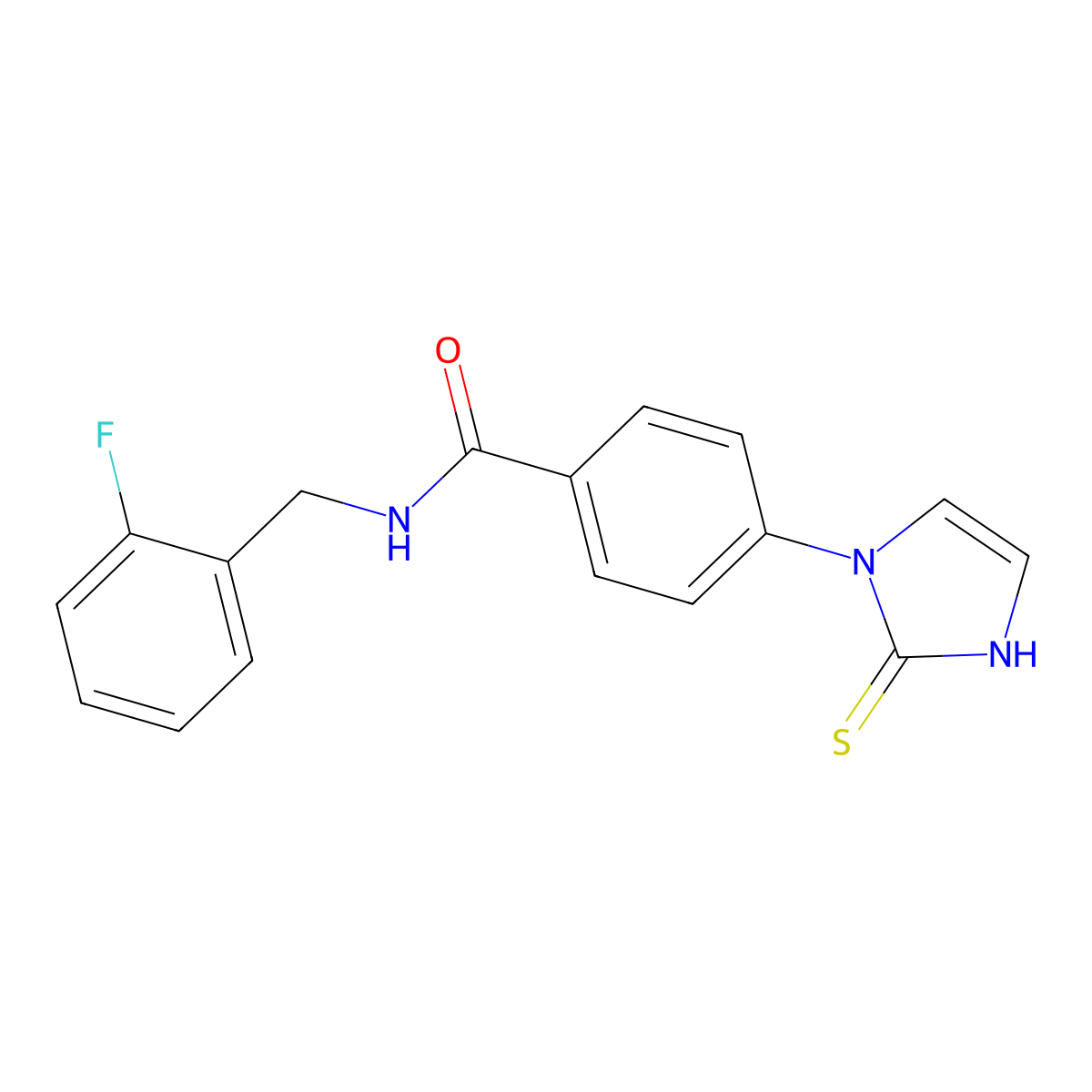 N-[(2-fluorophenyl)methyl]-4-(2-sulfanyl-1H-imidazol-1-yl)benzamide molecular structure, CAS 1146289-97-5