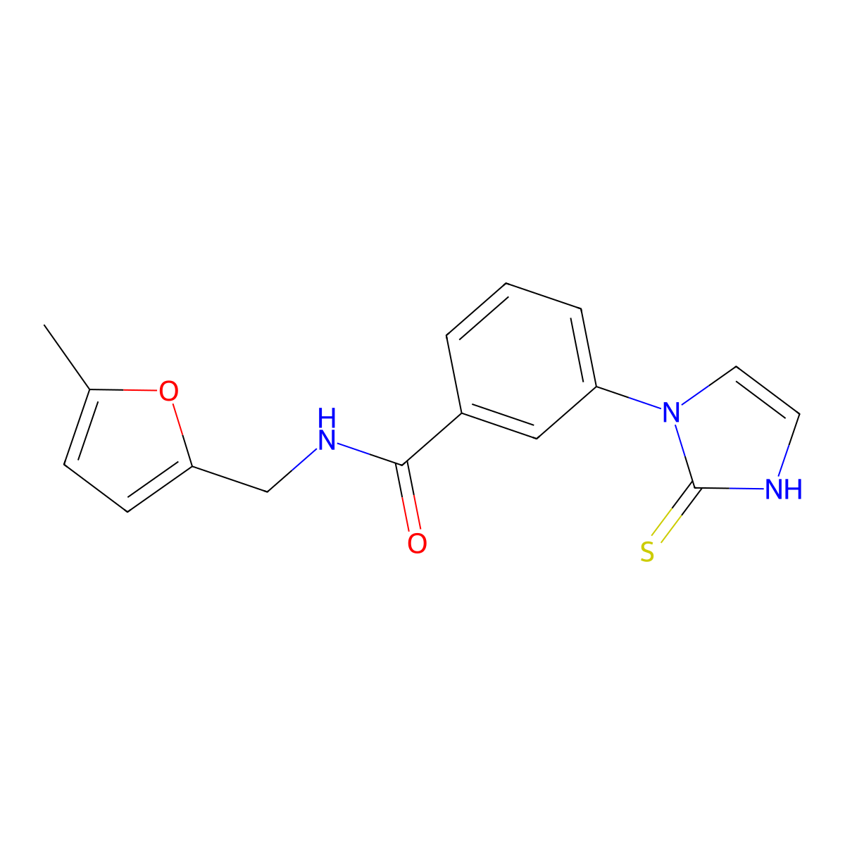 N-[(5-methylfuran-2-yl)methyl]-3-(2-sulfanyl-1H-imidazol-1-yl)benzamide molecular structure, CAS 1146289-98-6