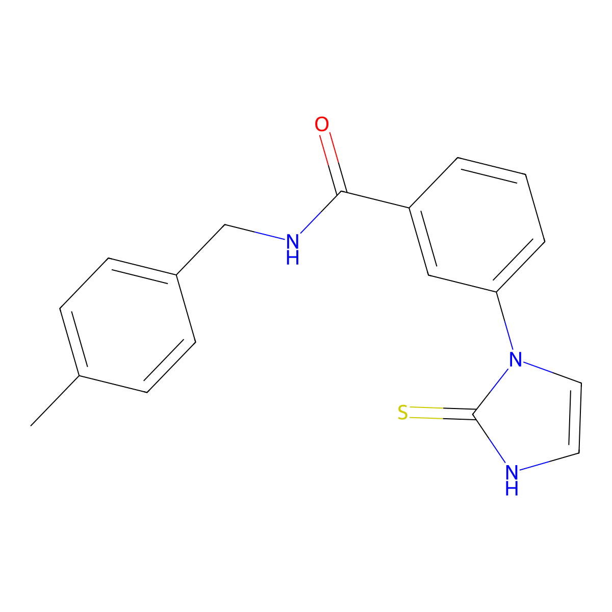 N-[(4-methylphenyl)methyl]-3-(2-sulfanyl-1H-imidazol-1-yl)benzamide molecular structure, CAS 1146289-99-7