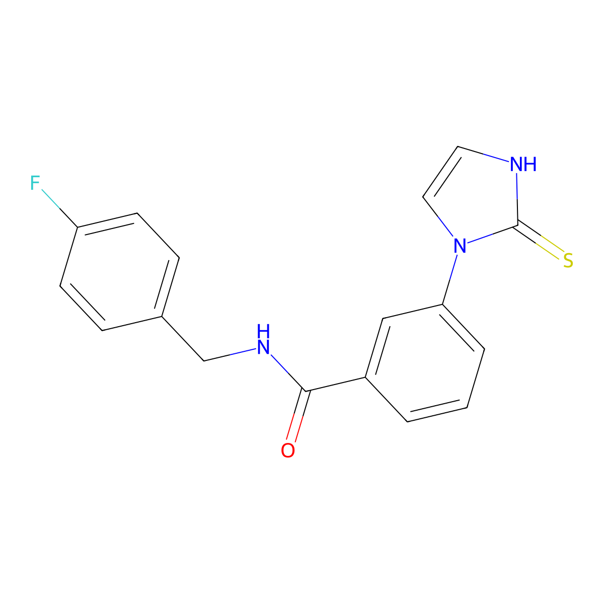 N-[(4-fluorophenyl)methyl]-3-(2-sulfanyl-1H-imidazol-1-yl)benzamide molecular structure, CAS 1146290-01-8