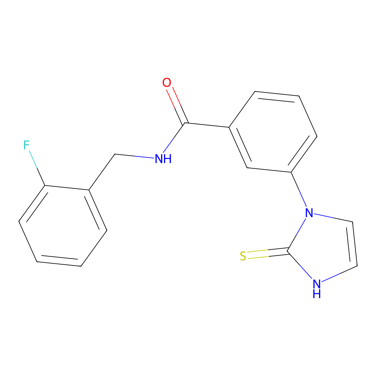 N-[(2-fluorophenyl)methyl]-3-(2-sulfanyl-1H-imidazol-1-yl)benzamide molecular structure, CAS 1146290-02-9