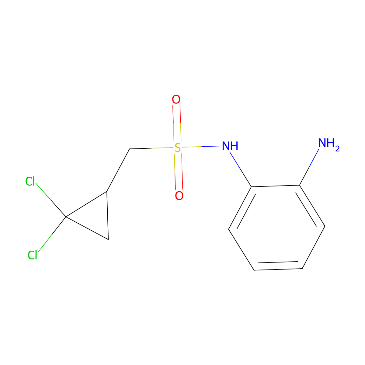 N-(2-aminophenyl)-1-(2,2-dichlorocyclopropyl)methanesulfonamide molecular structure, CAS 1146290-04-1
