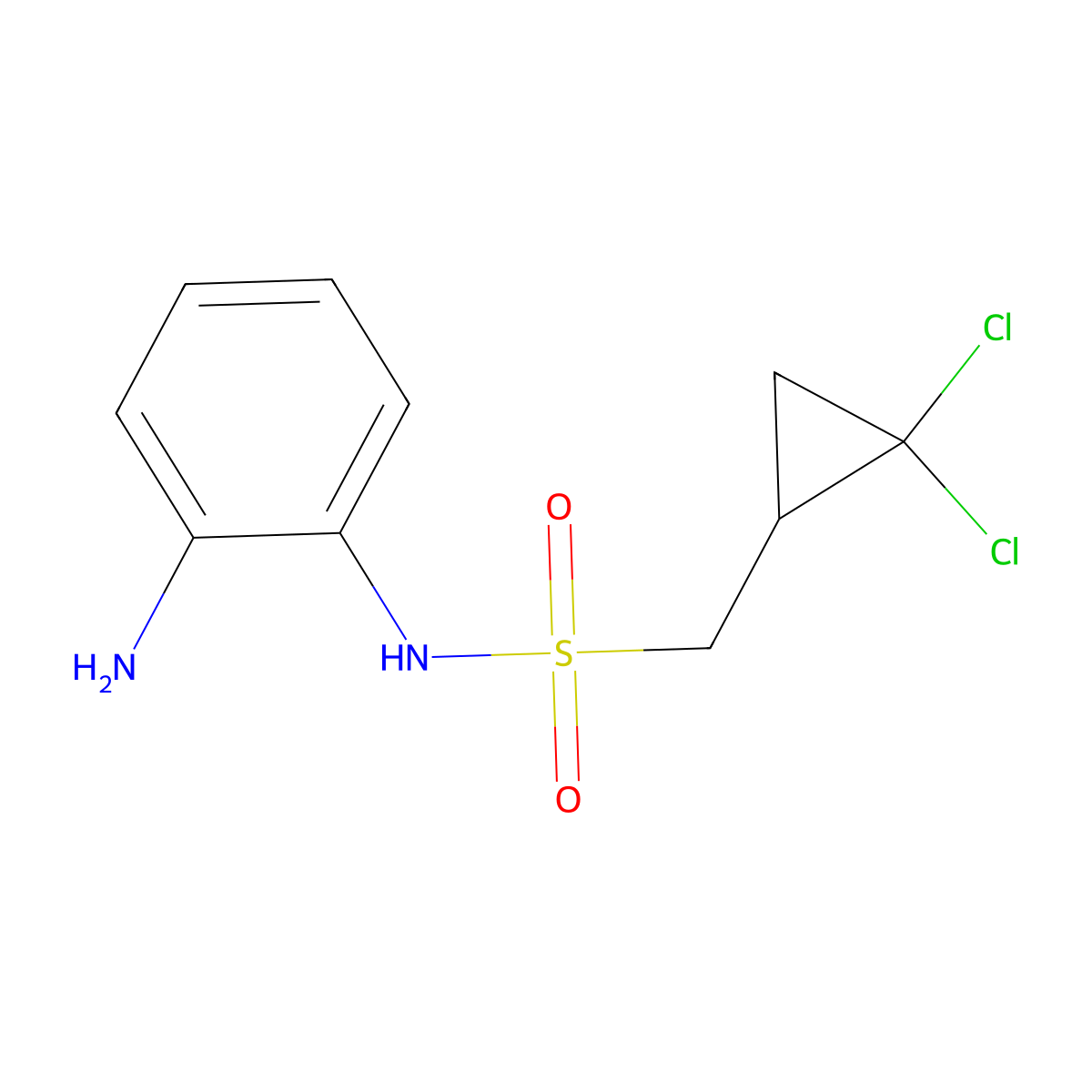 N-(2-aminophenyl)-1-(2,2-dichlorocyclopropyl)methanesulfonamide molecular structure, CAS 1146290-04-1
