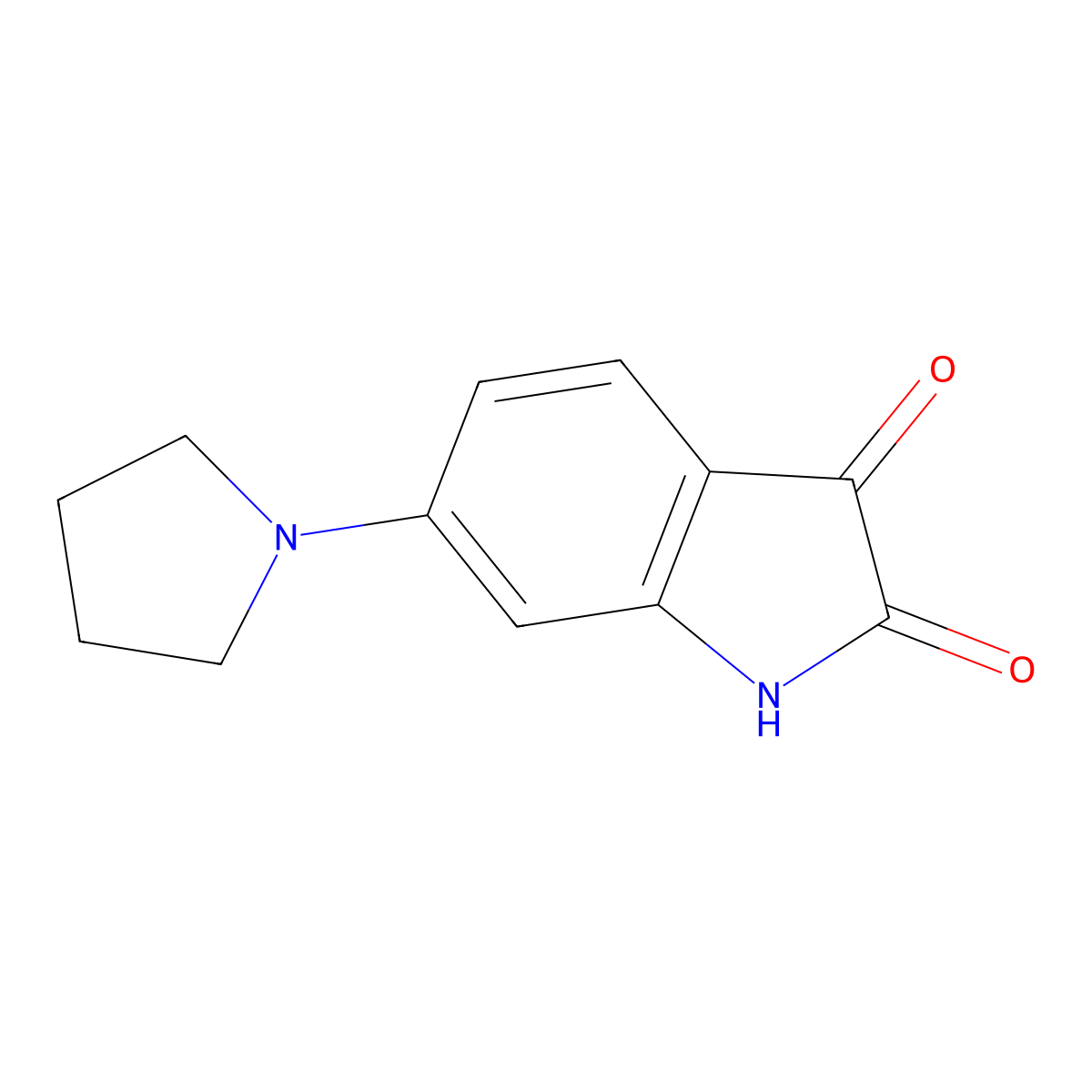 6-(pyrrolidin-1-yl)-2,3-dihydro-1H-indole-2,3-dione molecular structure, CAS 1146290-05-2