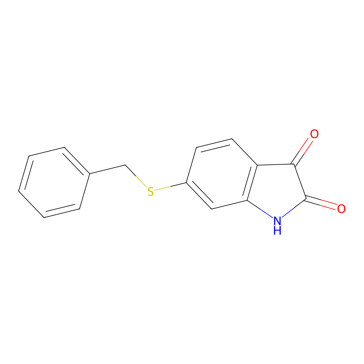 6-(benzylsulfanyl)-2,3-dihydro-1H-indole-2,3-dione molecular structure, CAS 1146290-06-3