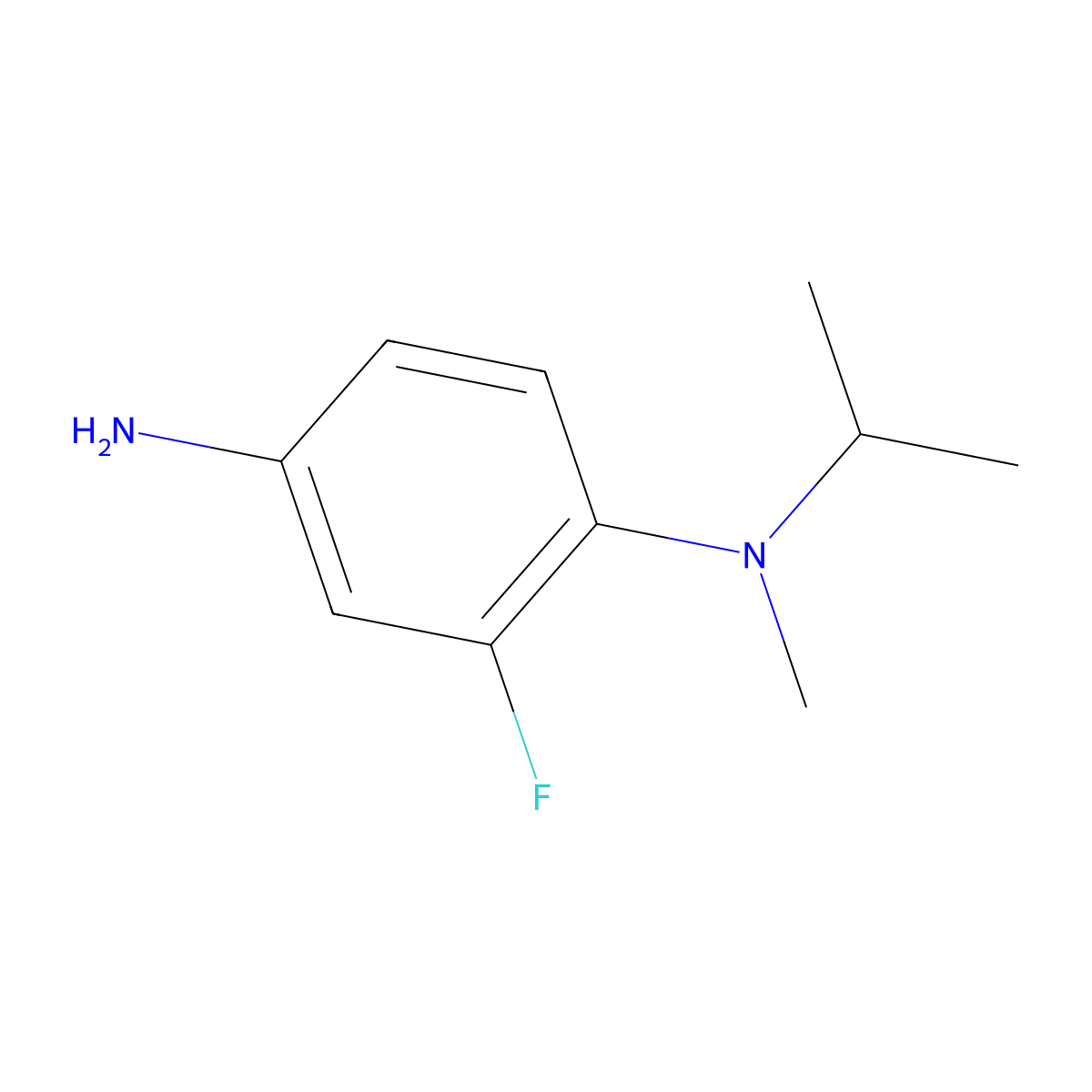 1,4-Benzenediamine, 2-fluoro-N1-methyl-N1-(1-methylethyl)- molecular structure, CAS 1146290-08-5