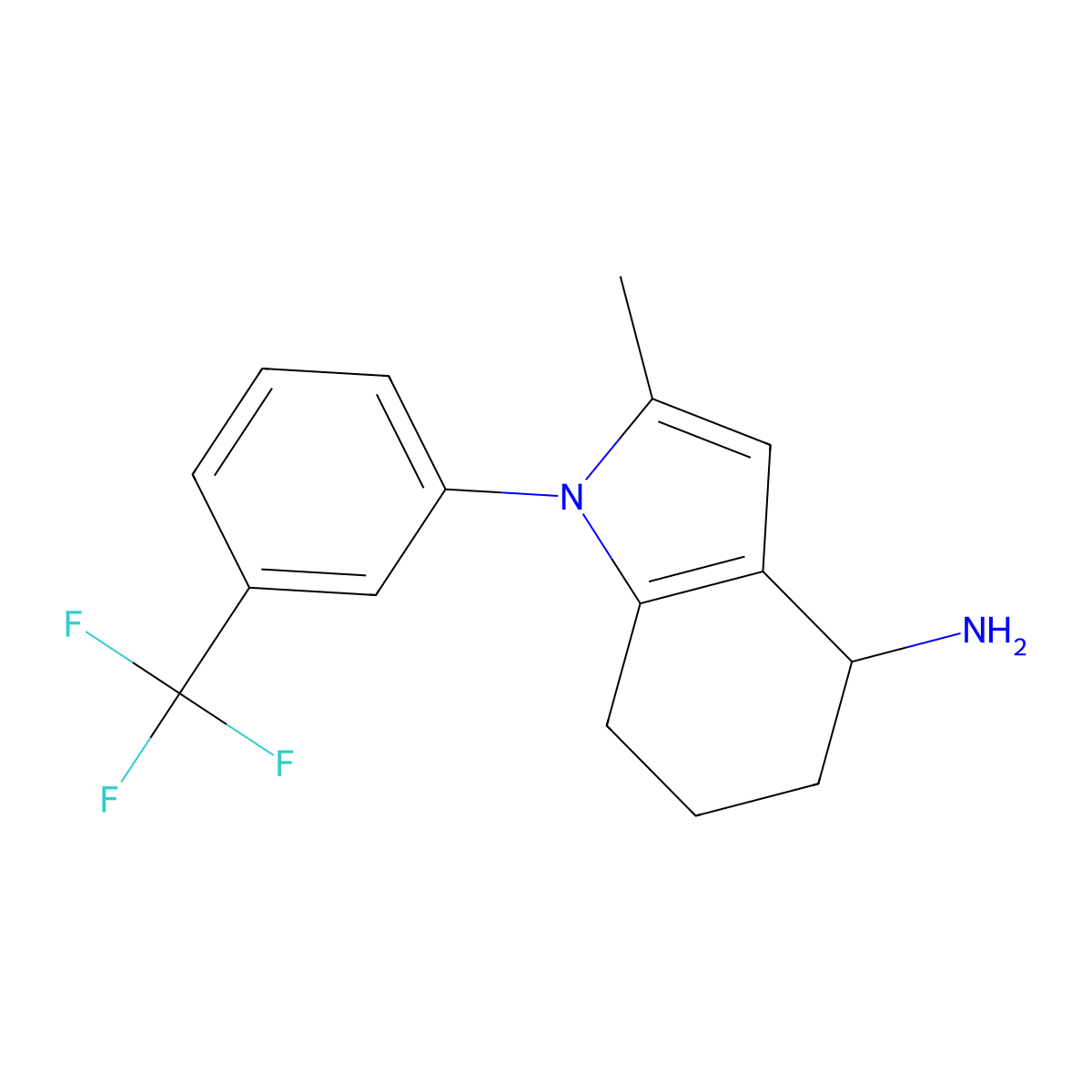 2-methyl-1-[3-(trifluoromethyl)phenyl]-4,5,6,7-tetrahydro-1H-indol-4-amine molecular structure, CAS 1146290-13-2