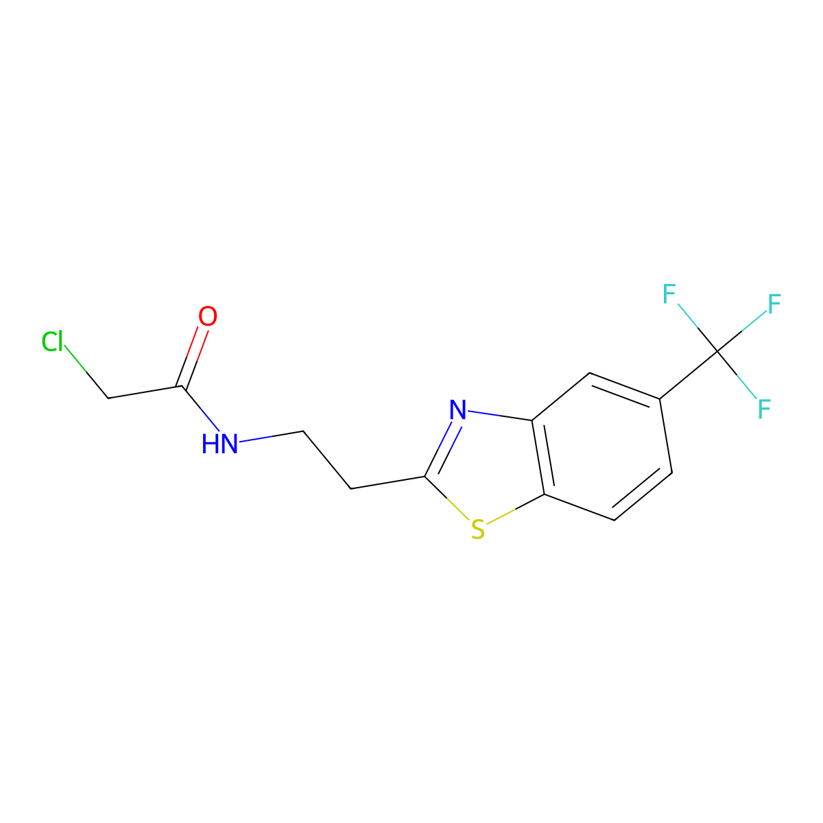 2-chloro-N-{2-[5-(trifluoromethyl)-1,3-benzothiazol-2-yl]ethyl}acetamide molecular structure, CAS 1146290-15-4