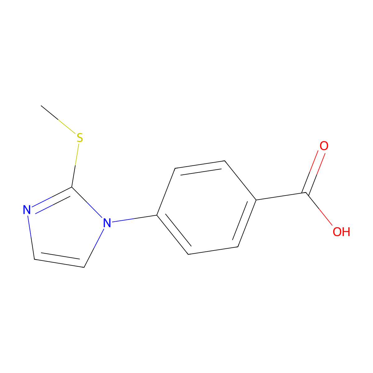 4-(2-(methylsulfanyl)-1H-imidazol-1-yl)benzoic acid molecular structure, CAS 1146290-23-4