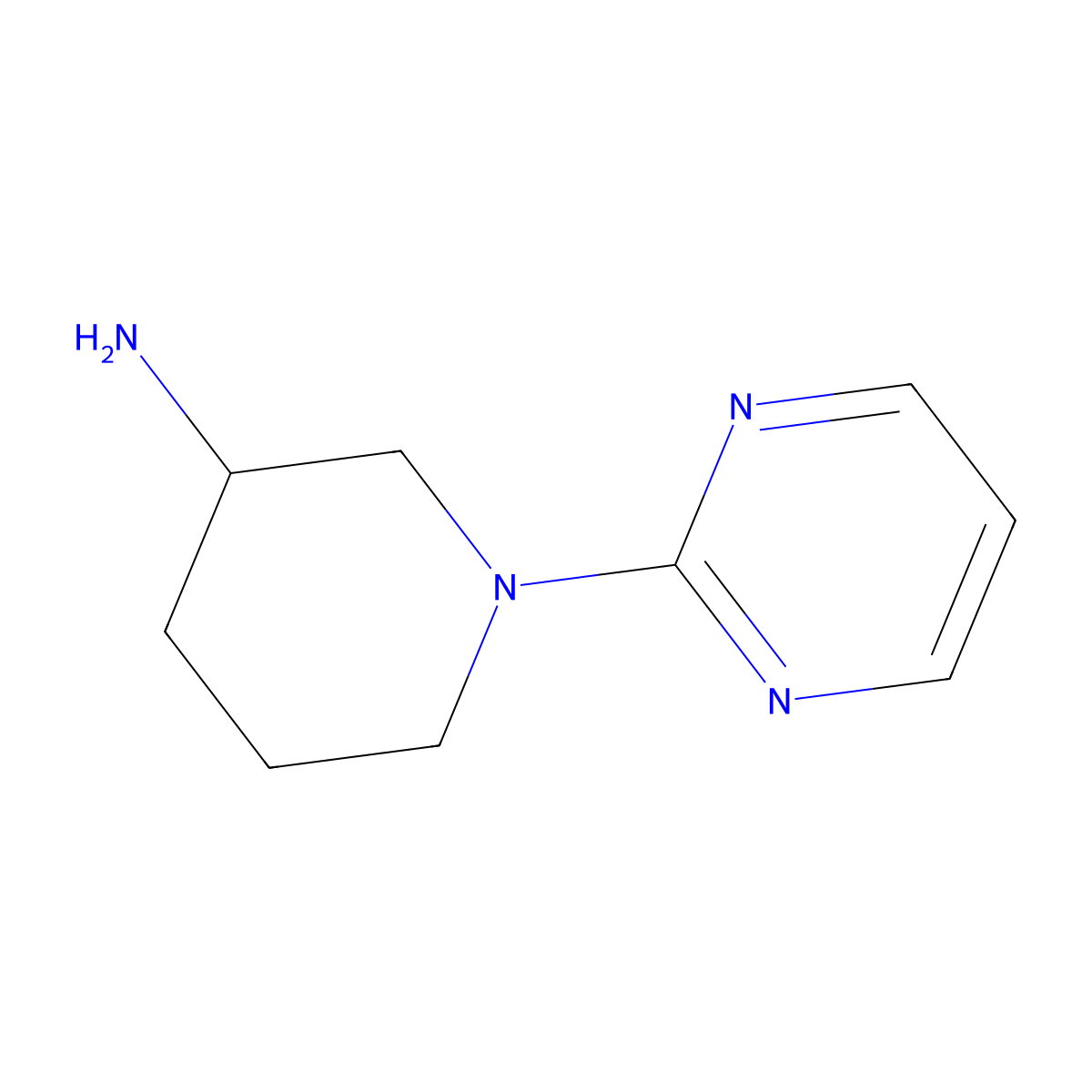 1-(Pyrimidin-2-yl)piperidin-3-amine molecular structure, CAS 1146290-25-6