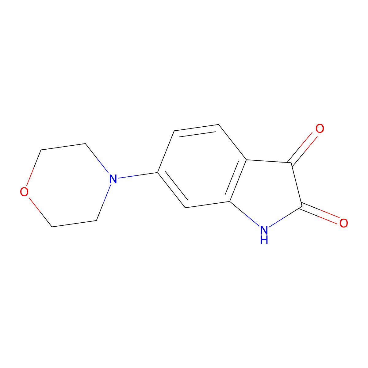 6-(morpholin-4-yl)-2,3-dihydro-1H-indole-2,3-dione molecular structure, CAS 1146290-26-7