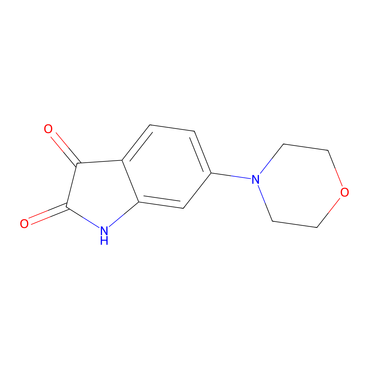 6-(morpholin-4-yl)-2,3-dihydro-1H-indole-2,3-dione molecular structure, CAS 1146290-26-7