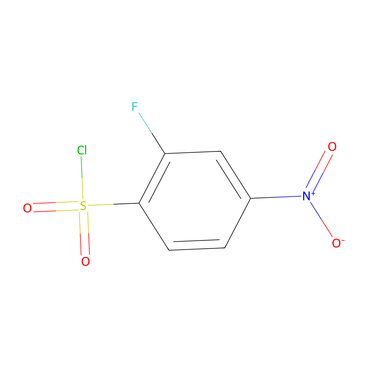 2-Fluoro-4-nitrobenzenesulphonyl chloride molecular structure, CAS 1146290-36-9