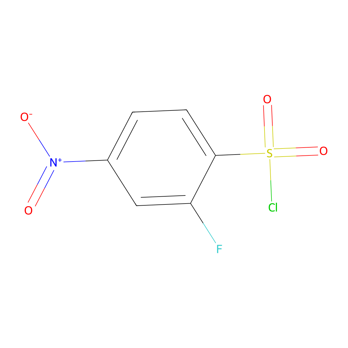 2-Fluoro-4-nitrobenzenesulphonyl chloride molecular structure, CAS 1146290-36-9