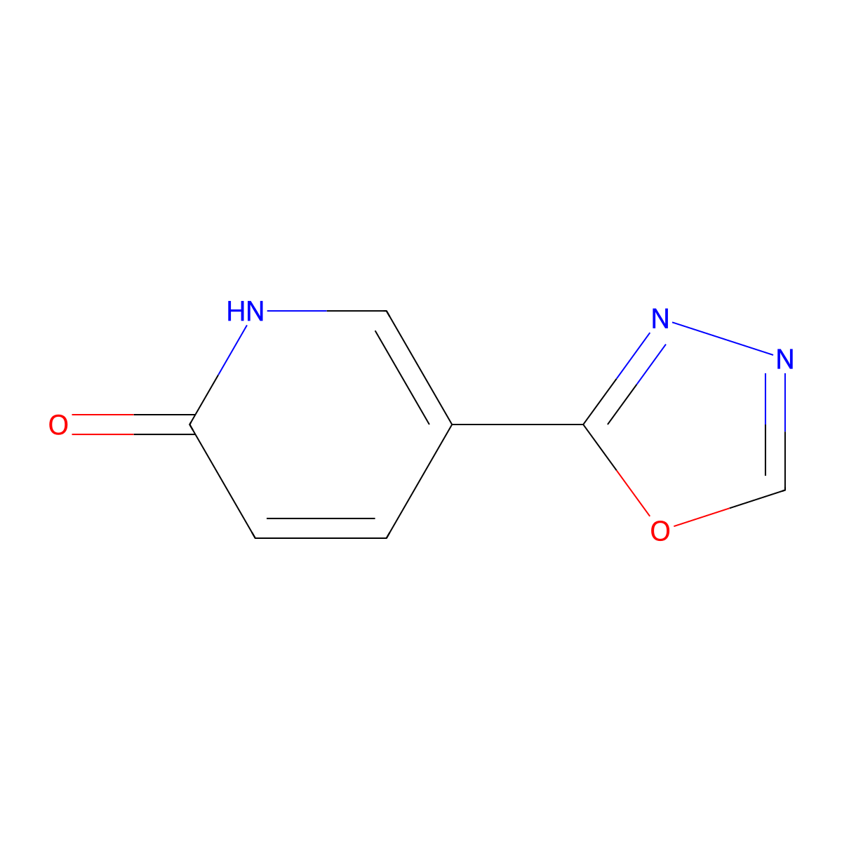 2(1H)-Pyridinone, 5-(1,3,4-oxadiazol-2-yl)- molecular structure, CAS 1146290-37-0