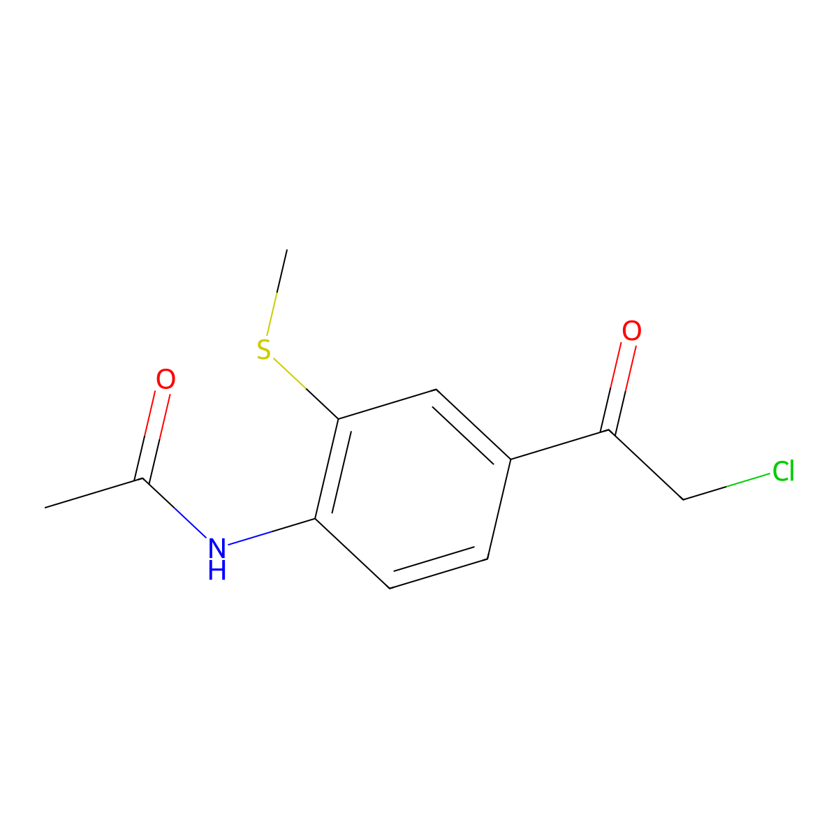 N-[4-(2-chloroacetyl)-2-(methylsulfanyl)phenyl]acetamide molecular structure, CAS 1146290-42-7