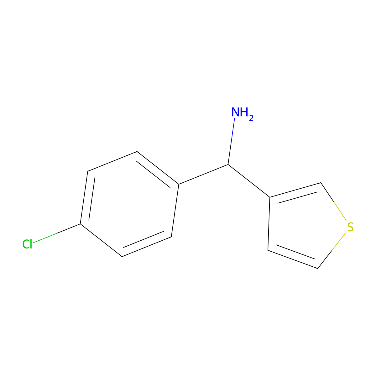 (4-Chlorophenyl)(thiophen-3-yl)methanamine molecular structure, CAS 1146290-46-1